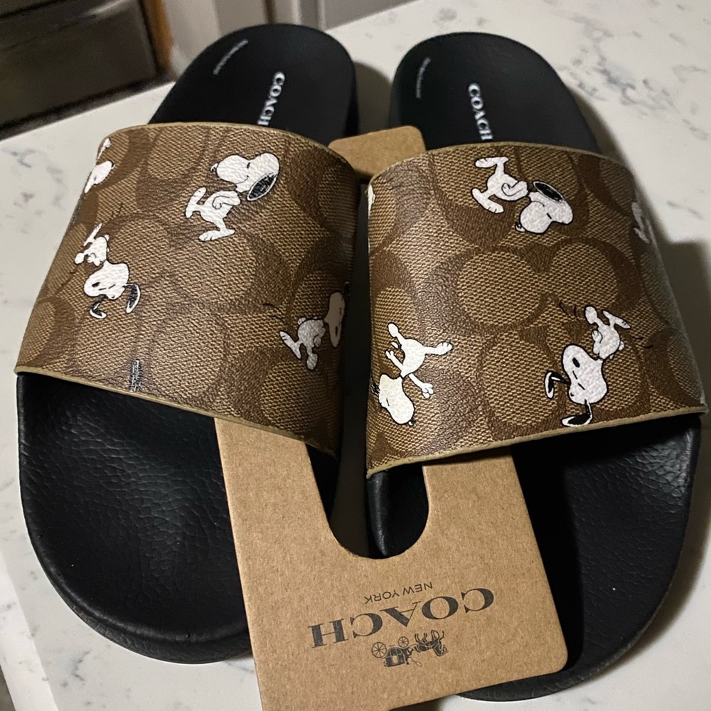ONE BNWT coachxpeanuts size male 10 slides